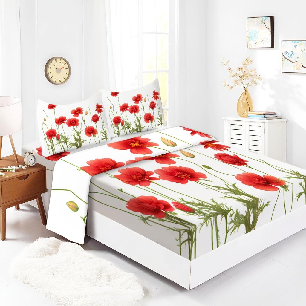 Animal Puppy Pattern Mattress Four-Piece Bedding Set Bedroom Dormitory Bedding Decoration