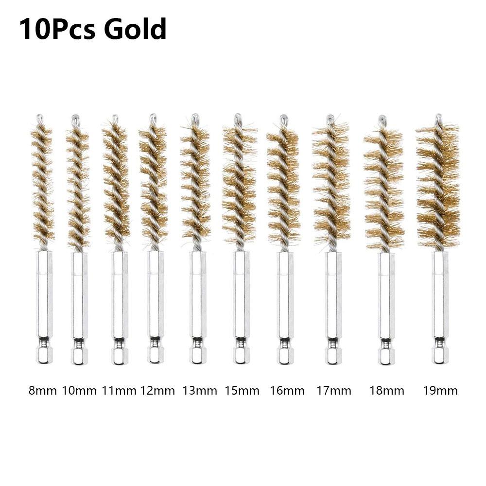 6/8/10/12/14Pcs With Handle Steel Bore Brush Cleaning Brush  for Power Drill Impact Driver