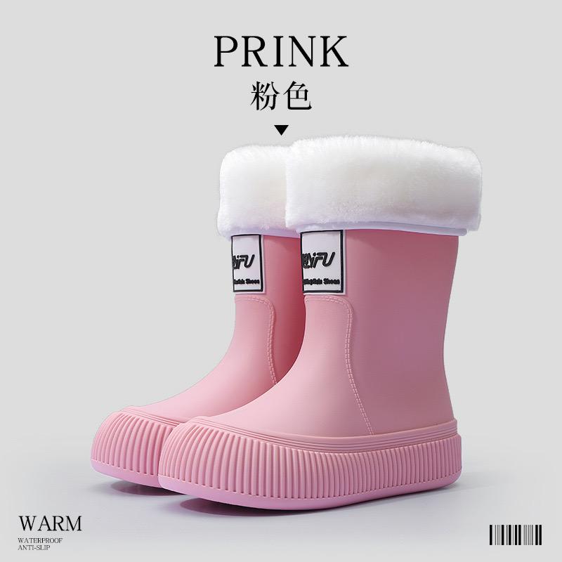 Fashion Women's Rain Boots Trendy Mid Calf Rainboots Waterproof Garden Shoes for Women Outdoor Non Slip Rubber Galosh Botas Lluvia Mujer