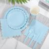 2025 New 175 PCS Lace Disposable Paper Plate Paper Cup Party Supplies Set Disposable Dining Plate for 25 People