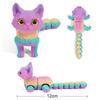 3D Printed Cute Cats Movable Joint Fidget Toys Stress Relief Decompression Desktop Ornament Kid Figure Toy for Adults Kids Gift