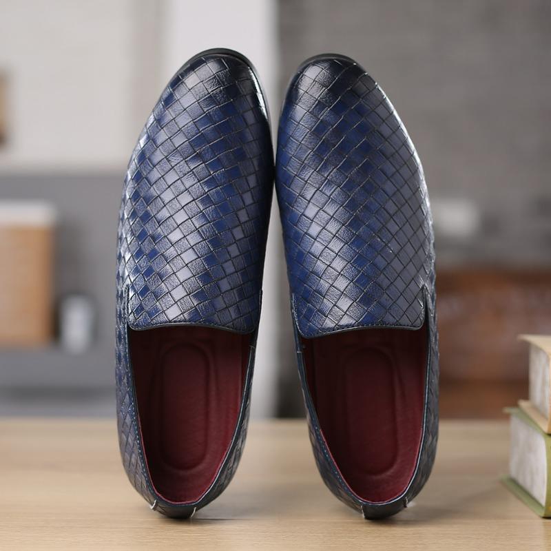Luxury Men Shoes Braid Loafers Breathable Leather Casual Shoes Plus Size Driving Flats Moccasins Slip On Business Oxfords Shoes