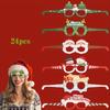 24pcs Paper Funny Photo Props Glasses 2026 Merry Christmas Deco for Home Xmas Gifts New Year 2026 Santa Claus Navidad Party Gift