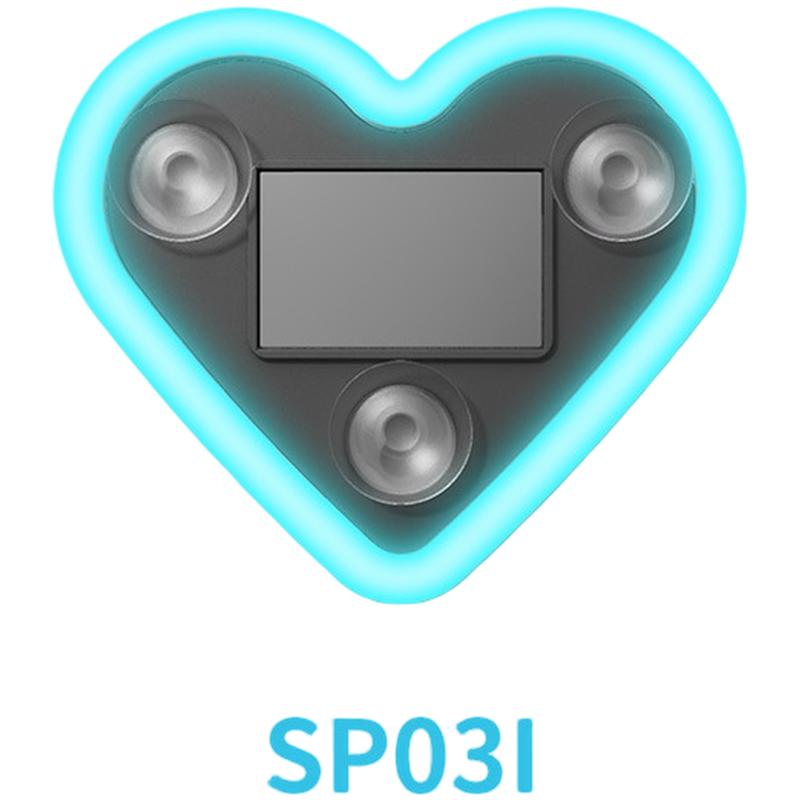 Car Window Solar Powered LED Neon Ambient Light Heart Shape with Steady Glow and Flashing Effects for Interior