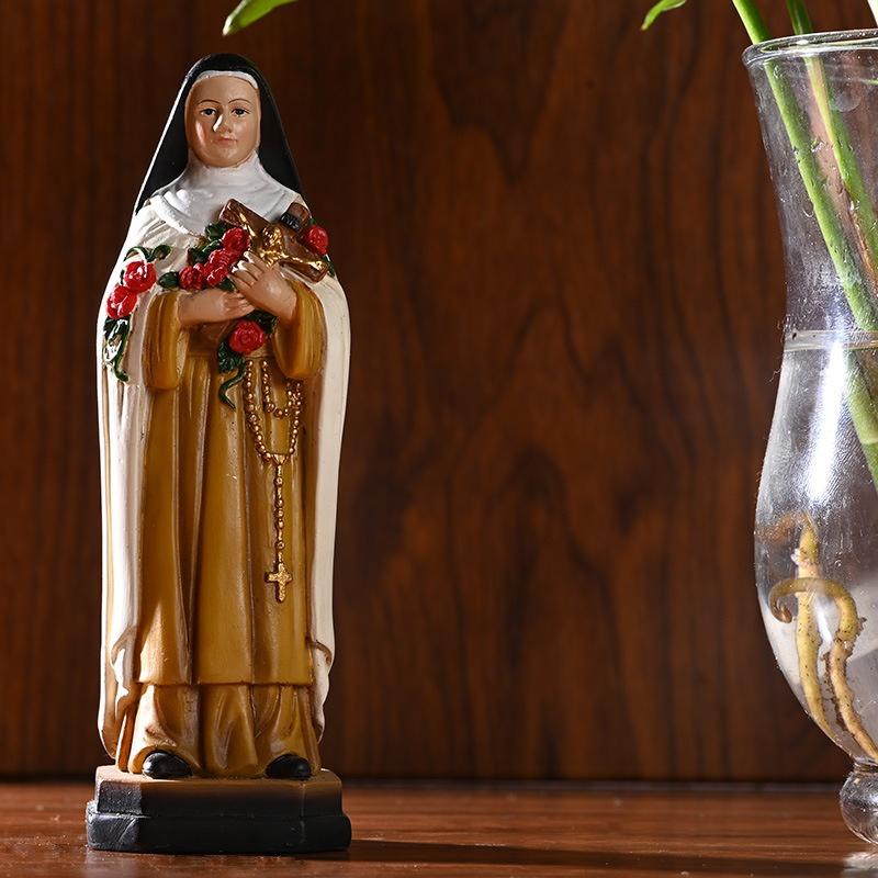 Resin Crafts Nun St. Rita of Cascia Catholic Creative Figure Statue Gifts Crafts Ornaments