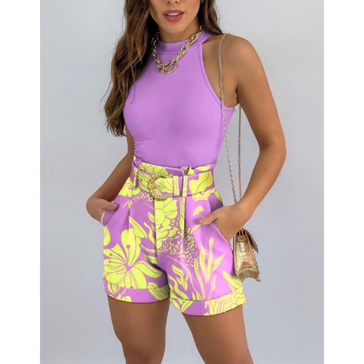 

Без рукавов, свисающая горловина новый повседневный модный костюм женская одежда M