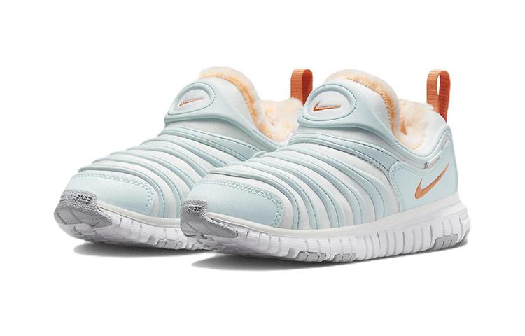 Nike Dynamo Free SE Fleece Lined Comfortable, Lightweight Low Top Kids Lifestyle Shoes Blue Gray Kids' FB7176-181