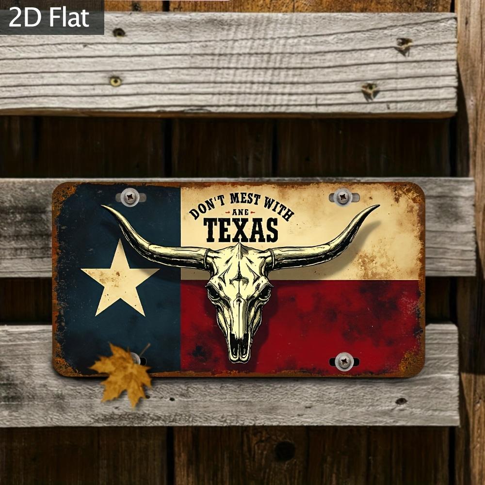 D Flatpc Vintage Texas Pride Metal Sign with Rustic Texas Flag DesignCafeHomeRetro Industrial StyleMultiPurpose Holiday 15x30cm(5.9x7.8inch)