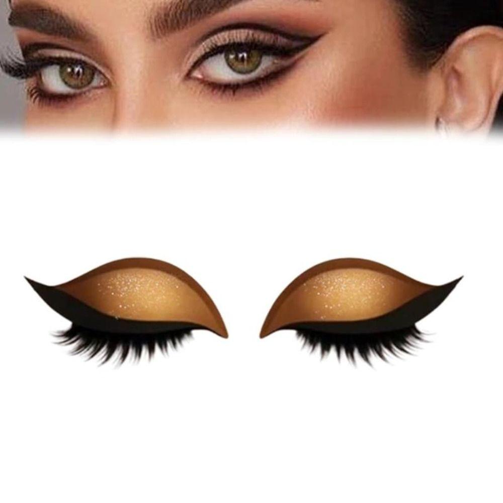 2 Pairs Self-Adhesive 3-in-1 Eye Makeup Sticker Reusable Party Makeup Stickers  Female