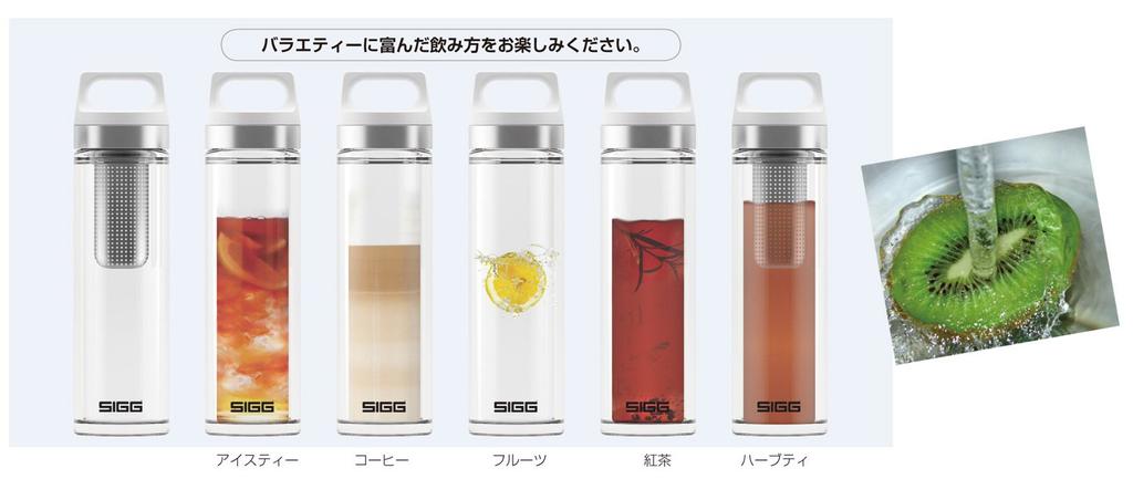 SIGG Outdoor Water Insulating Filter Glass Hot Cold 12640 Bottle, Cold/Heat Function, Included, Bottle, & Glass, 0.4L