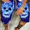 Men's Skull 3D Pattern Comfy Shorts Oversized Casual Elastic Waist Drawstring Shorts