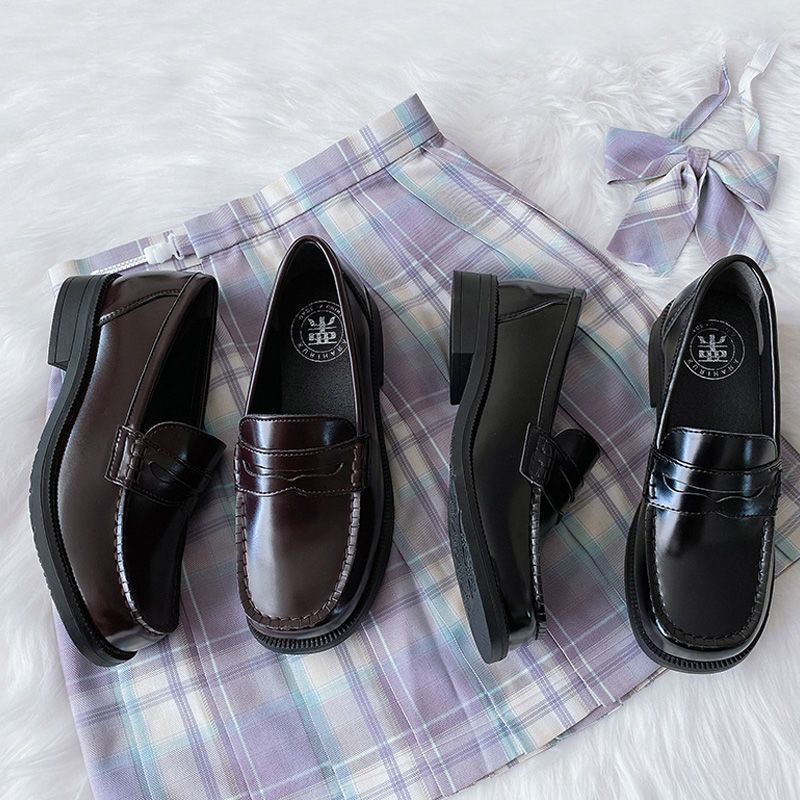 New sweet grandma shoes microfiber leather material Beijing college style authentic uniform shoes summer new