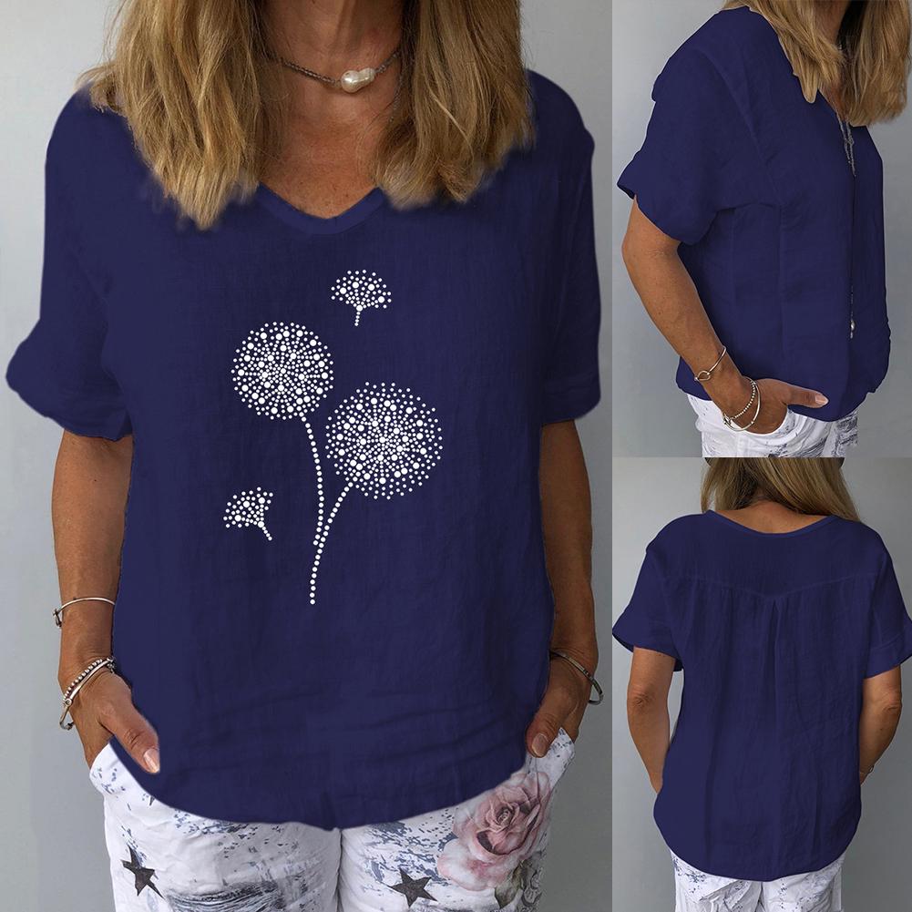 Linnen T-shirt Dames Lee Beige | Shop je v-hals shirts bij JANICE