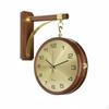 Double Sided Wall Clock Modern Nordic Design Silent Home Decor for Living Room, Hallway, Office