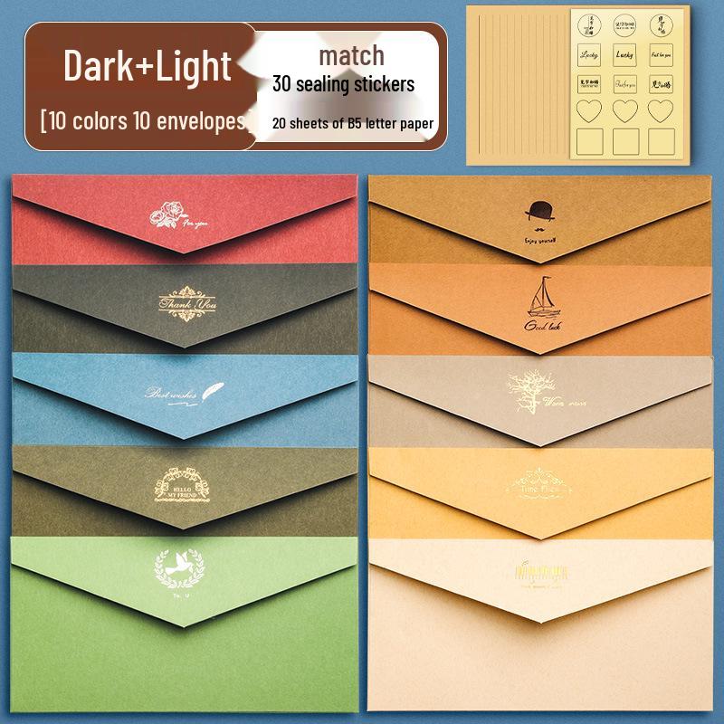 Nordic Style Literary Retro Envelope & Letter Paper Set - Love Letter & Greeting Card Collection