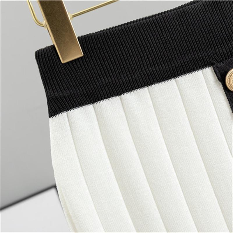 Women's Autumn and Winter High-end Dress Set Half Skirt Knitted Cardigan Two-piece Dress Set