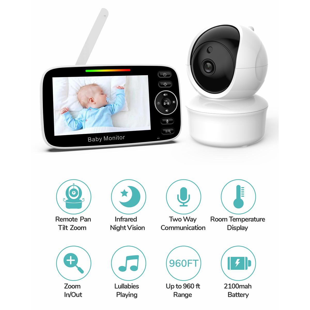 

SM43C 4.3-inch Wireless Baby Monitor Two-Way Voice Camera with Indoor Temperature Test US Plug
