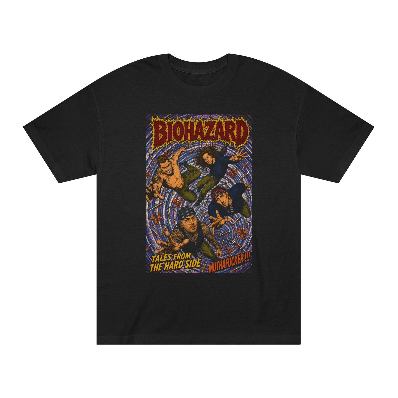 Biohazard Band Comic Tee | Punk metal graphic shirt XL