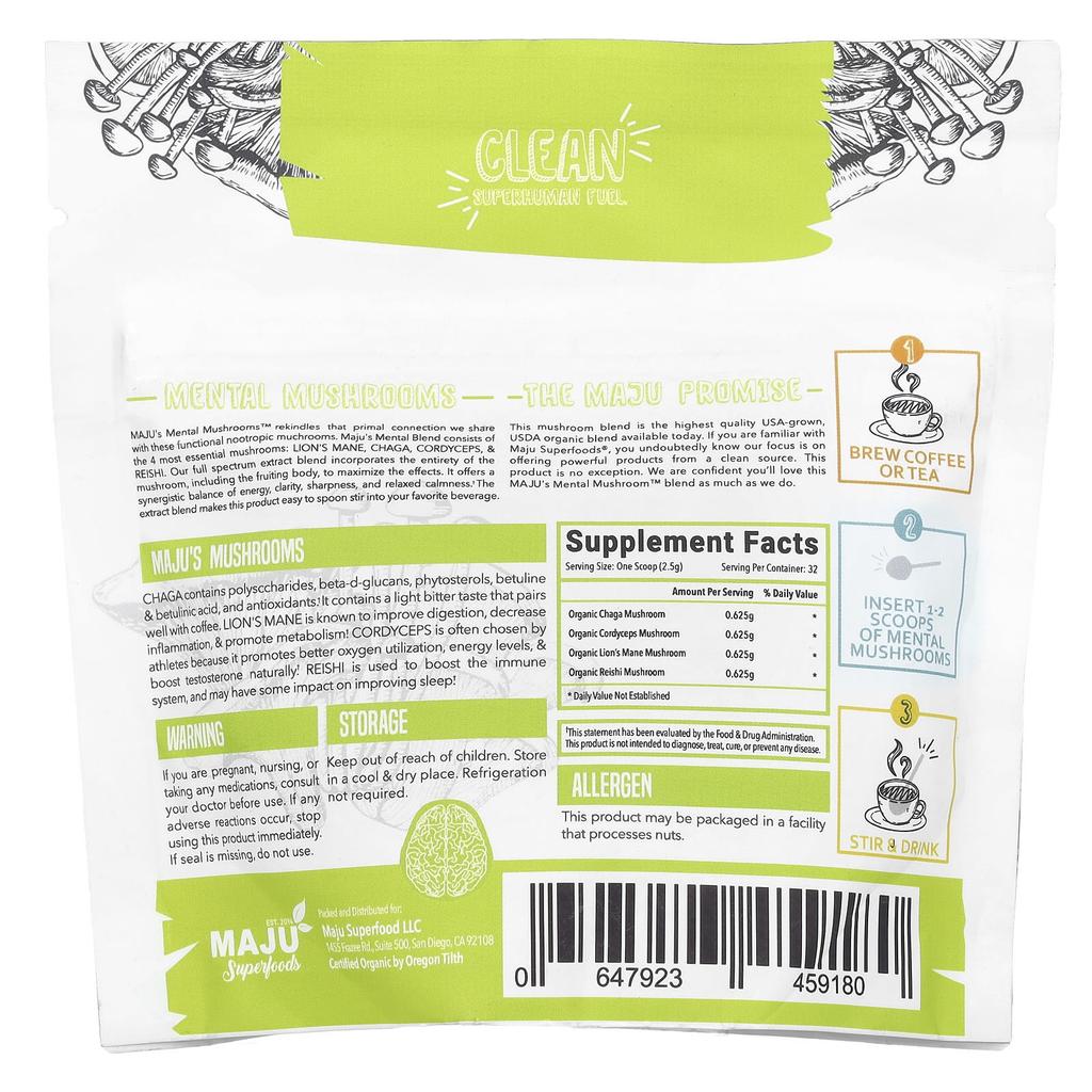 Maju'S Mental Mushrooms™, 80G (2.82Oz)