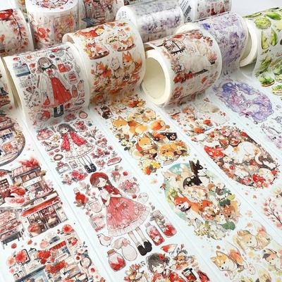 5M Cute Girl's Daily Life Masking Washi Tape Kawaii Cat Dog Decorative Adhesive Material Sticker Diy Label Album Diary Scrapbooking