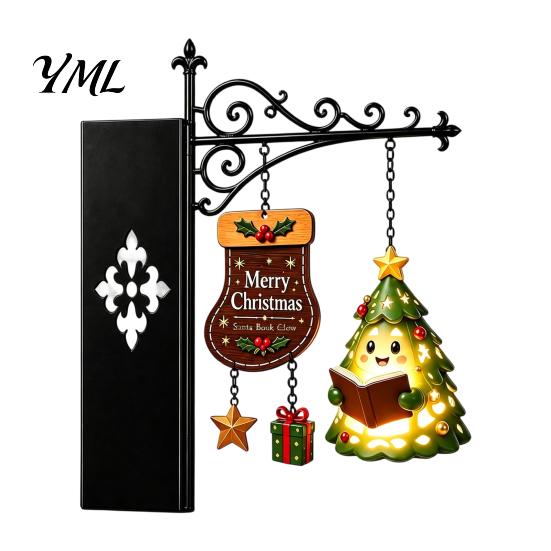 Bookshelf Lighting Christmas Hanging Light, Snowman Book Nook Lamp, Metal Festive Reading Accents Floating Library Lantern Decor, Holiday Ornament for