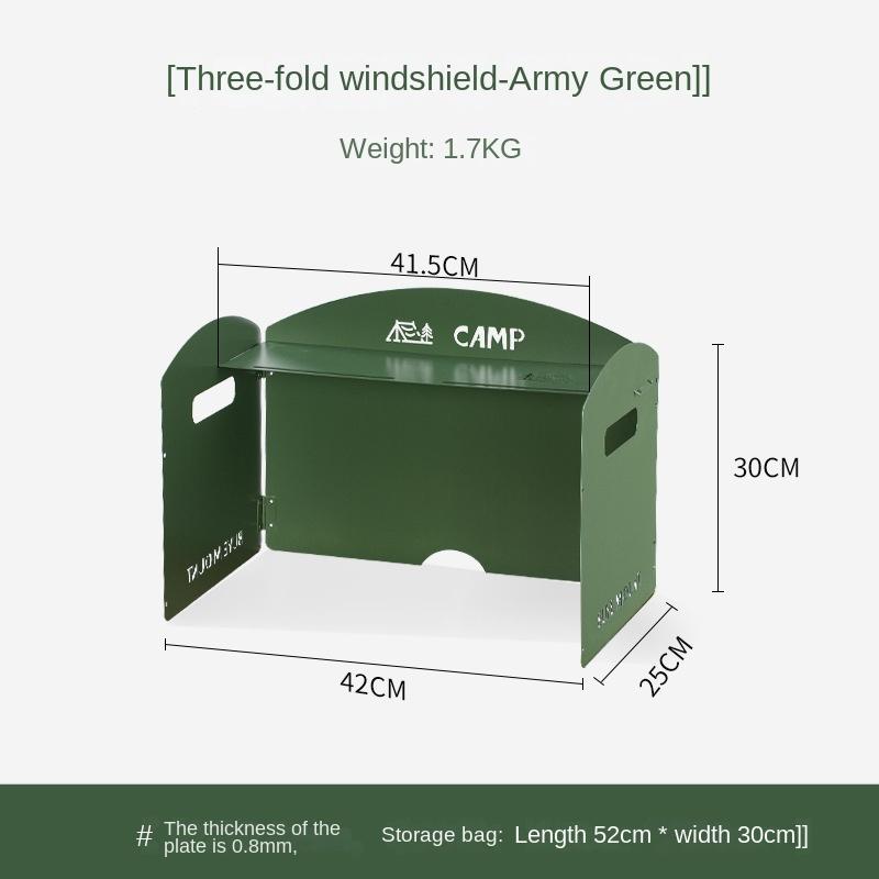 Outdoor Windshield Portable Gas Stove Windshield Stove Gas Stove Enclosure Camping Thickened Furnace End Ring Folding Windproof Board