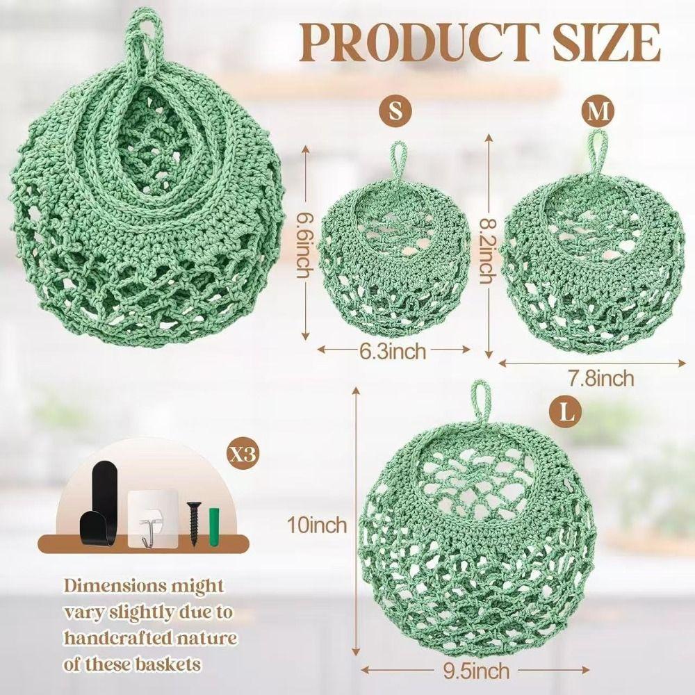 Cotton Rope Fruit Storage Basket Hand Woven Vegetable Storage Basket  Home Storage