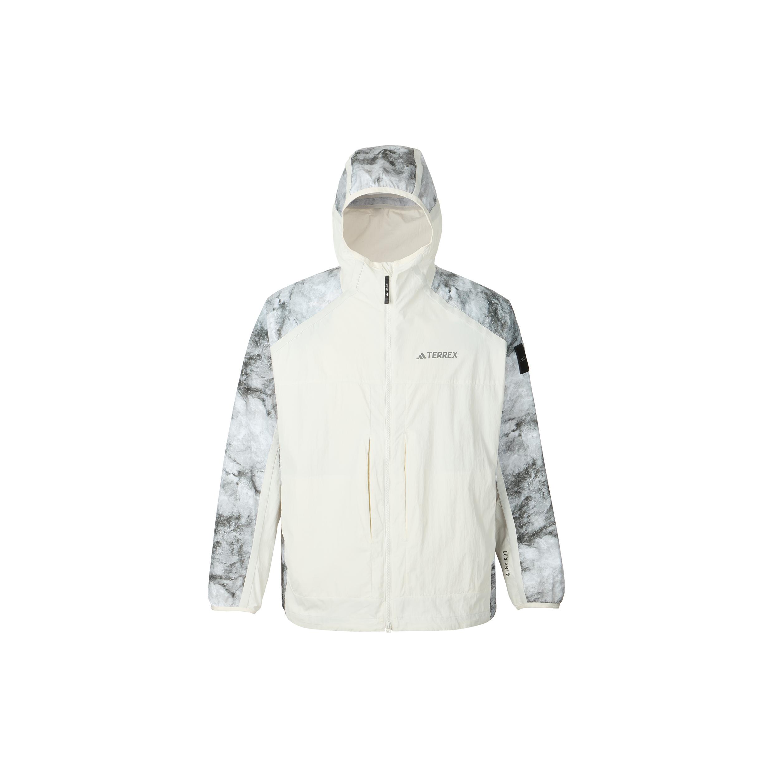 Куртка с капюшоном Adidas x National Geographic WIND.RDY с принтом под мрамор JD5838 M