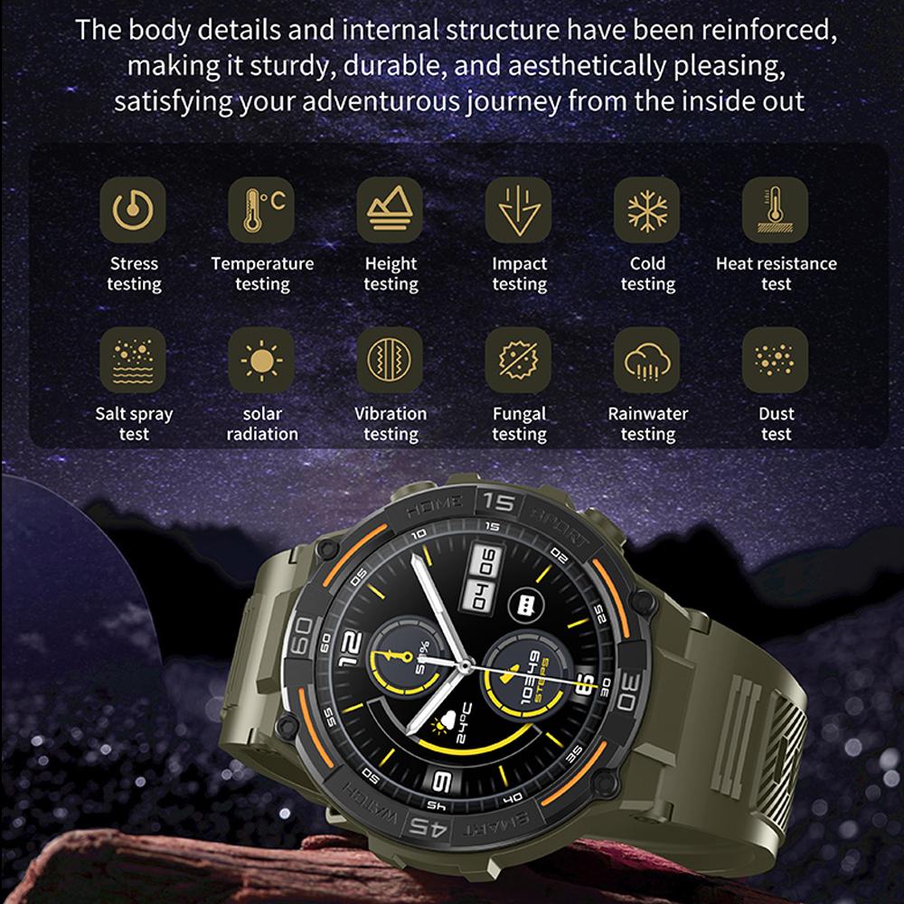 2026 New Military Outdoor Smart Watch GPS 1.52" Ultra HD Display Bluetooth Call Heart Rate IP69K Waterproof AI Smartwatch Men 2