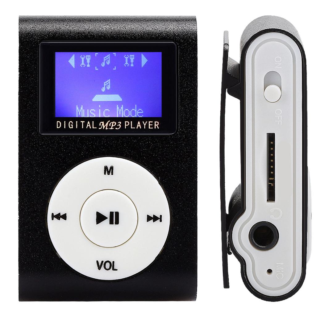 0.8inch LCD Screen Mini Portable MP3 Music Player Metal Mini Clip MP3 Support Memory Card with 3.5mm Earphone