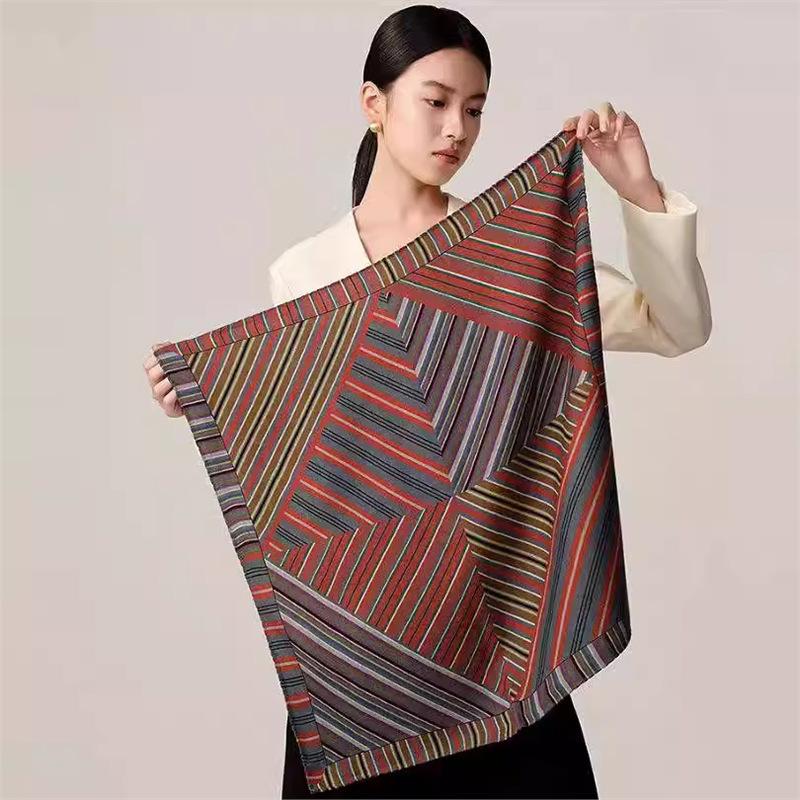 Mulberry silk wool silk wool 65 picasso line square scarf women s autumn and winter double-sided scarf silk scarf Standard