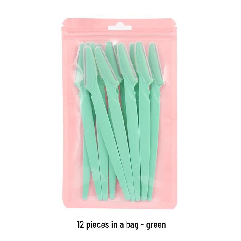 New Stainless Steel Eyebrow Razor: Straight Handle Trimmer for Precise Hair Removal.