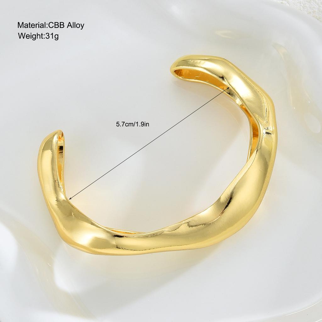 17KM Geometric Alloy Open Bangle Fashion Jewelry Women Elegant Shiny Daily Party Accessory Decorative Gift For Her Trendy Use