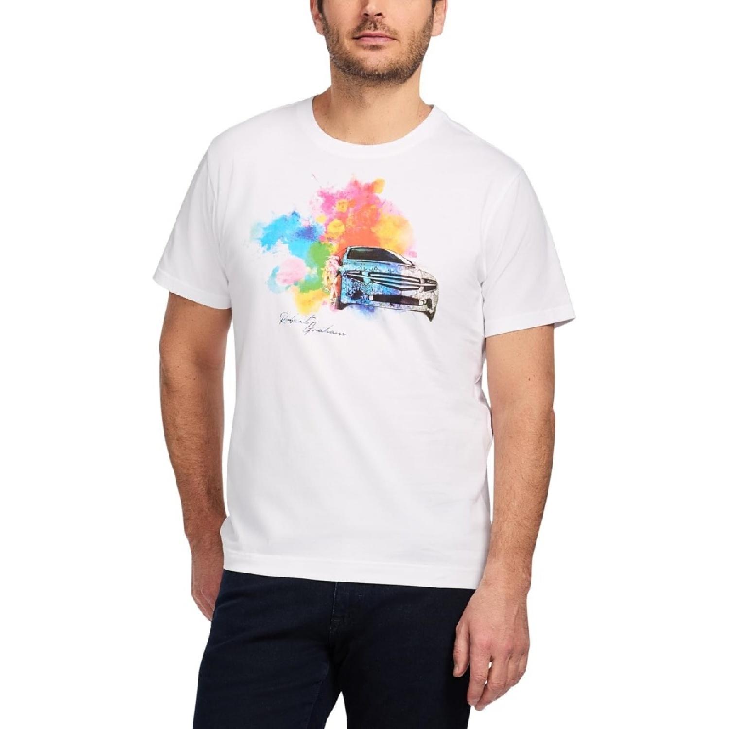 Robert Graham Men s Short Sleeve Crew Neck Cotton T-Shirt XXXXXL белый