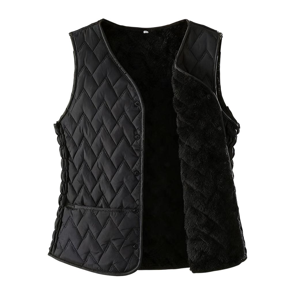 Women's Winter Fashion Casual Sleeveless Vest Outerwear Warm Cotton-Padded Lightweight Coat