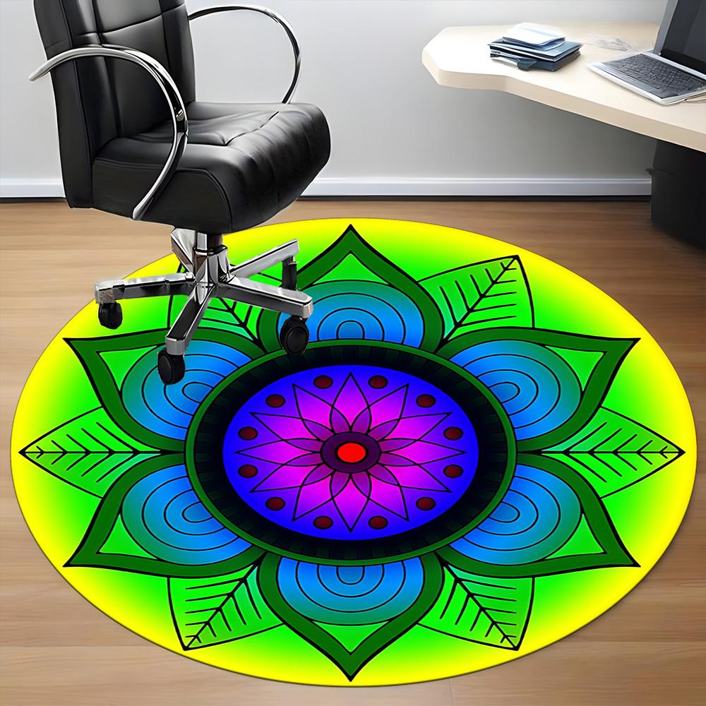 1pc Mandala, Lotus Chair Carpet for Office, Non-slip, Soft and Durable Office Rug, Perfect for Office Yy260127117