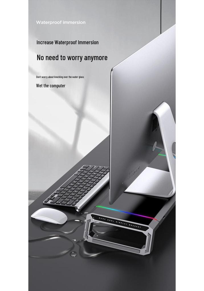Multifunctional Monitor Riser Stand with USB Extension & Desktop Storage