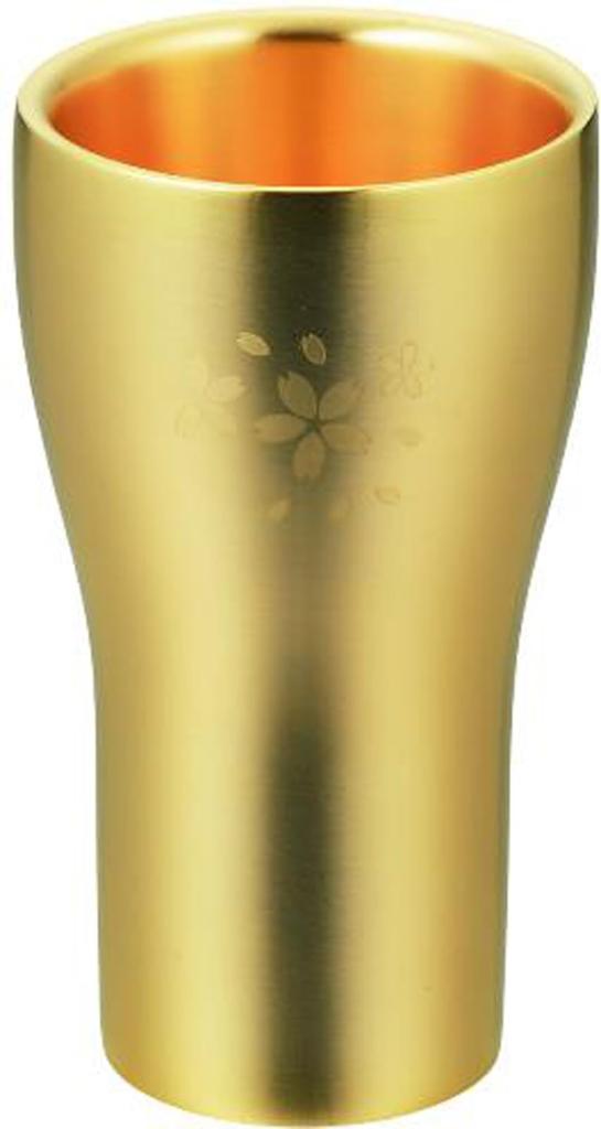 Luxury Gold Cherry Blossom Design 18-8 Stainless Steel Double Structure Tumbler with Gold-Plated Finish SK-005