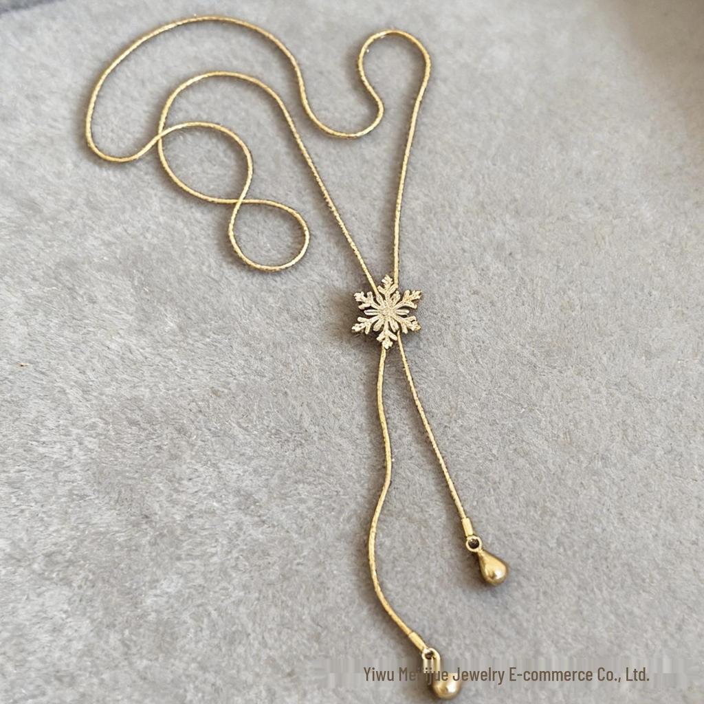 Zircon Snowflake Tassel Necklace: Autumn-Winter Women's Fashion Choker