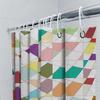 Colorful Geometric Shower Curtain Bathroom Decor Ideas 3D Printed Water-Resistant Fabric Easy Install Hook Rings Set For Bathtub
