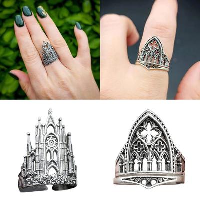 Anelli con Intagli a Forma di Croce Stile Retrò Anelli Vuoti con Croce Distintiva Adatti per le Persone Attente alla Moda