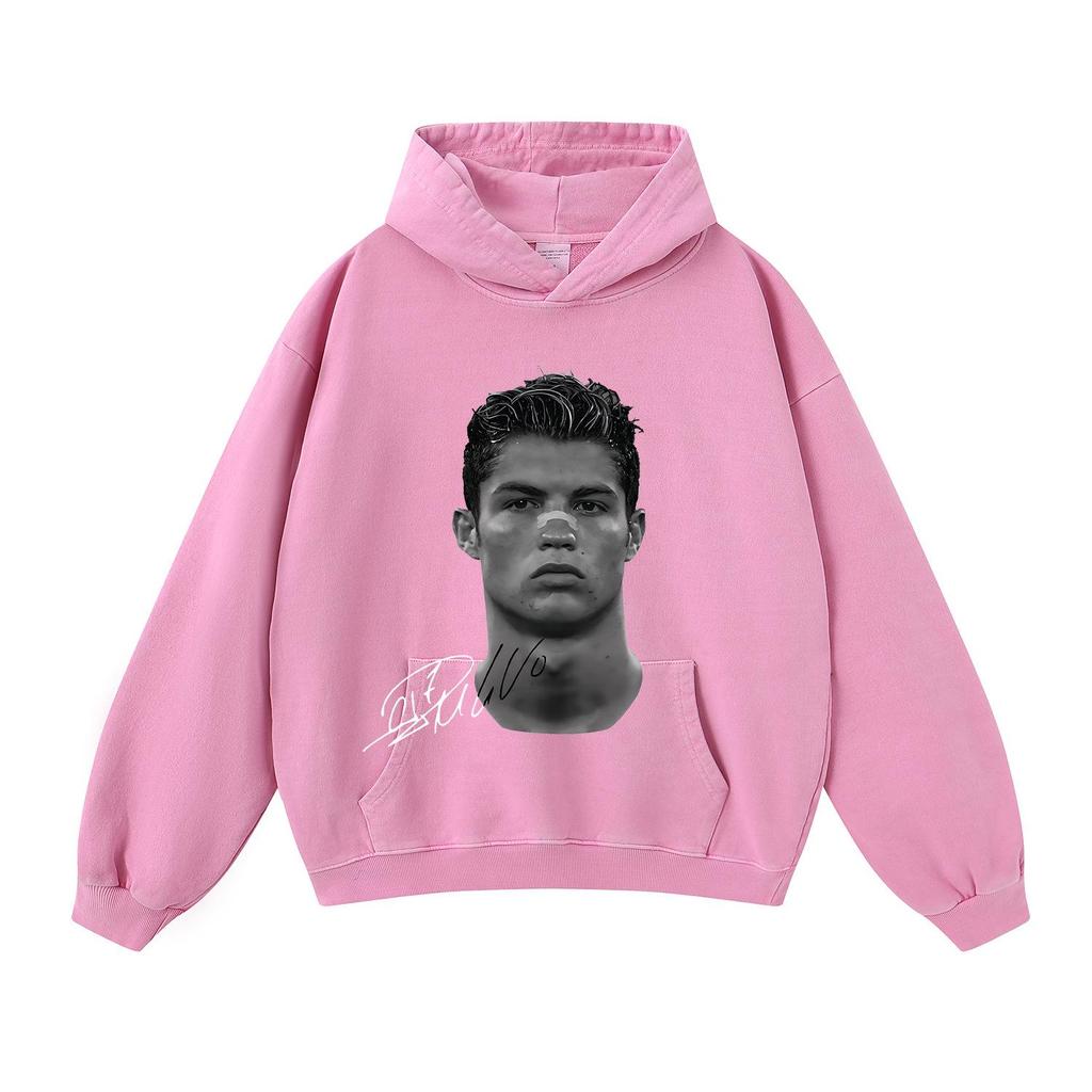 Autumn/Winter 420G Street Football Print Heavyweight Pullover Hoodie