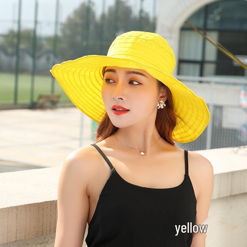 Korean Style Wide Brim Anti-UV Roll-Up Sun Hat for Adults