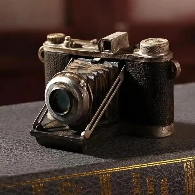 1 Pcs Retro Camera Model Display Desktop Resin Crafts Office Decorations Home Living Room Imitation Chic Bar Mini Antique