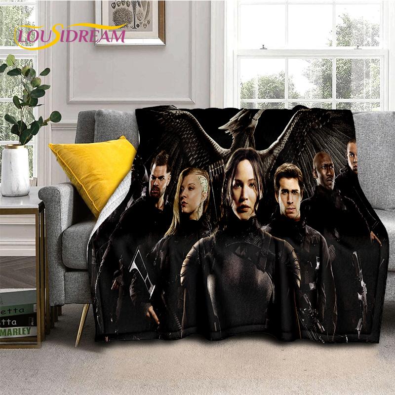 3D Dřevěná deka s postavou lukostřelce z filmu Hunger Games, měkká flanelová deka na postel, do ložnice, na pohovku, na piknik, přehoz na přikrytí venku