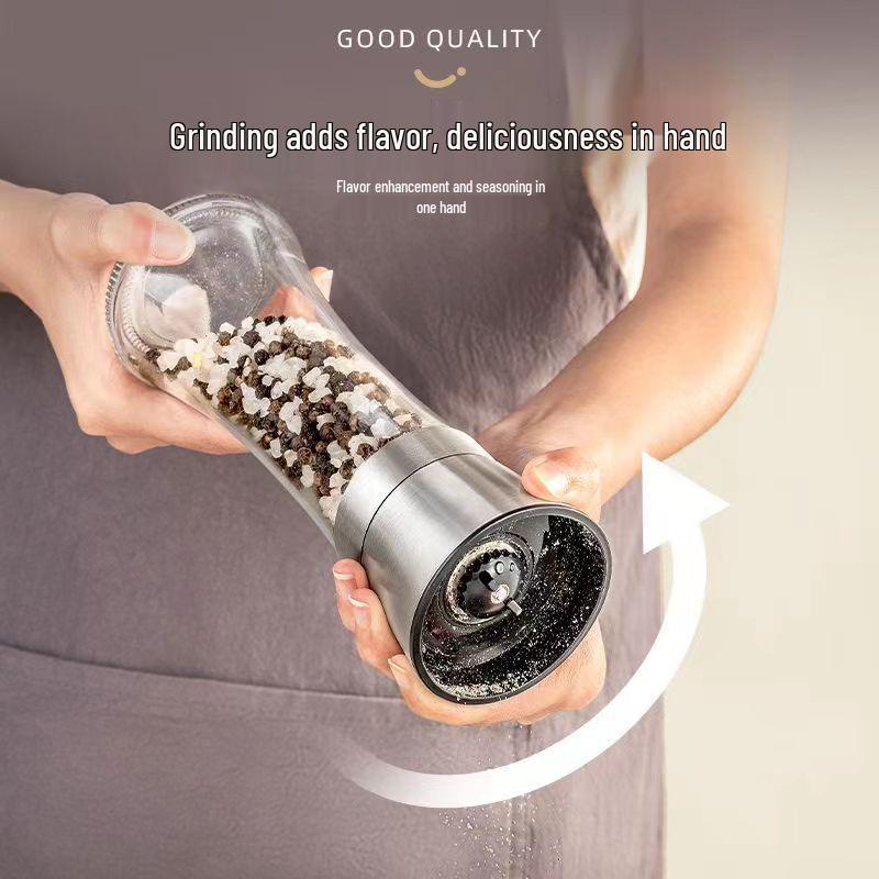 304 Stainless Steel Pepper Grinder - Manual Kitchen Seasoning Bottle for Freshly Ground Sea Salt, Sichuan Peppercorns, and Cumin.