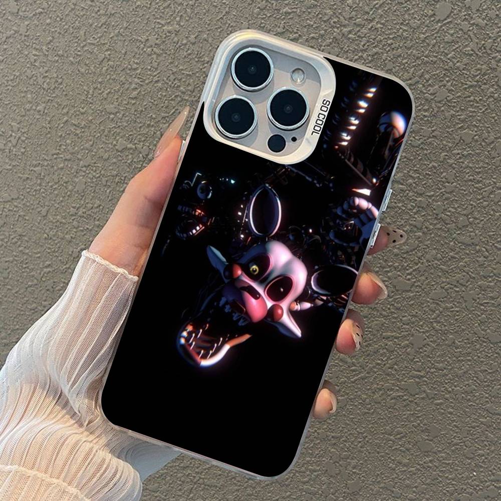W-Fnaf-e-Fives-nights-At-Freddys Versilbert Innen Handyhülle Für iPhone 17 16 15 14 11 12 13 Pro Max Plus X XR XS Max Farbe