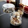 Clear Rotating Jewelry Organizer for Home Use - Storage for Hair Ties, Earrings, and Studs