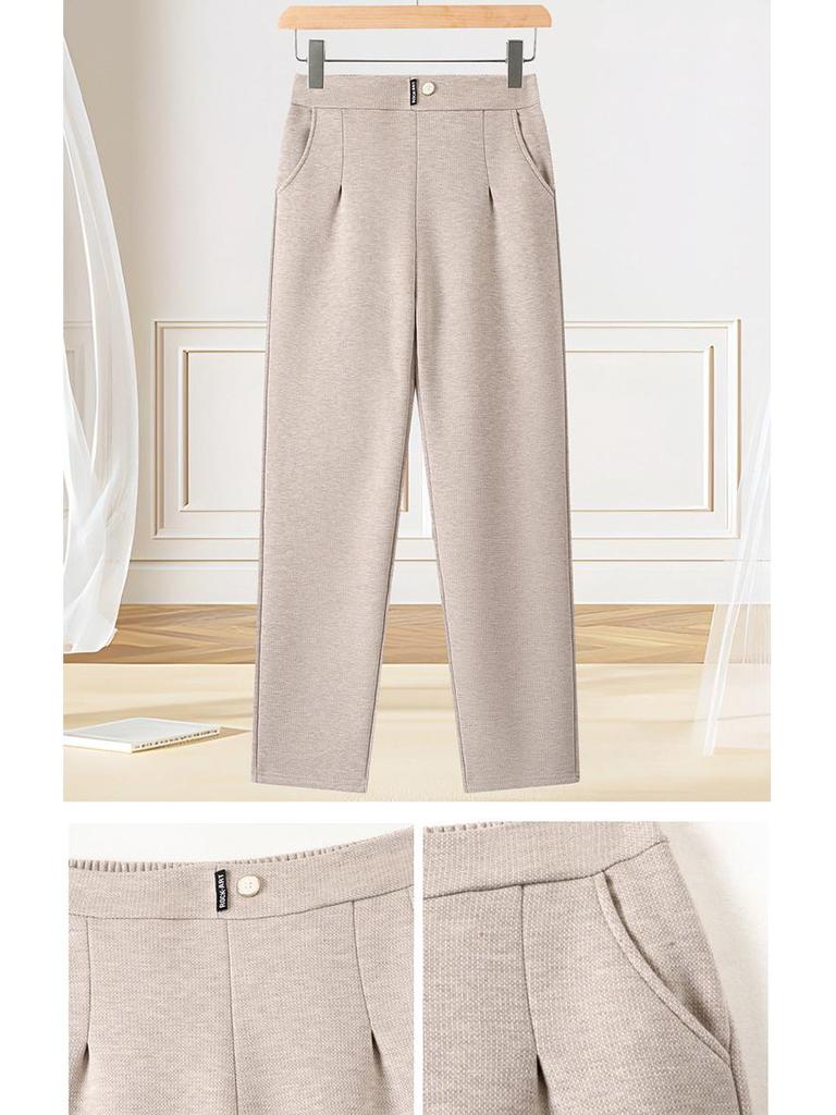 Plus Size Woolen Winter Pants for Women: Stylish, Thick, Warm Straight-Leg Trousers for Middle-Aged and Young Mothers