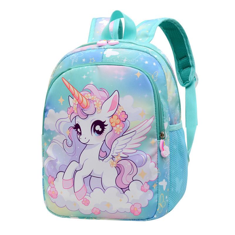 Large Capacity Childrens Backpack With Unicorn Print Design For Early School